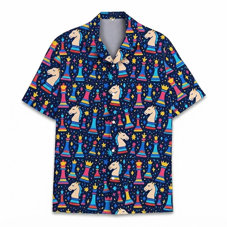 Hawaiian Shirt - Colorful Chess Piece Funny Summer