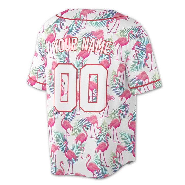 Personalized Flamingo Tropical Baseball Jersey - Custom Name, Team & Number