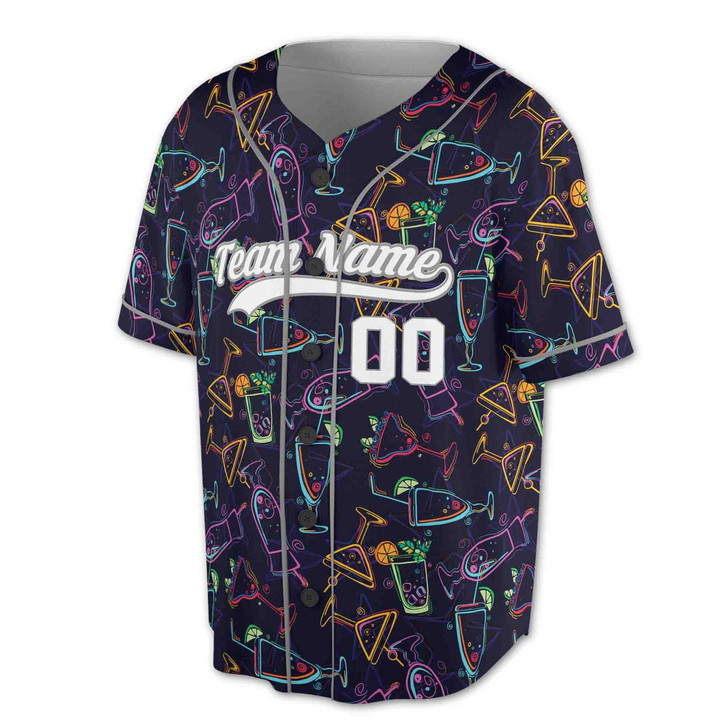 Personalized Cocktail Baseball Jersey - Custom Name, Team & Number