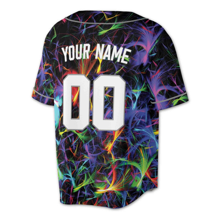 Personalized Fiber Optics Baseball Jersey - Custom Name, Team & Number