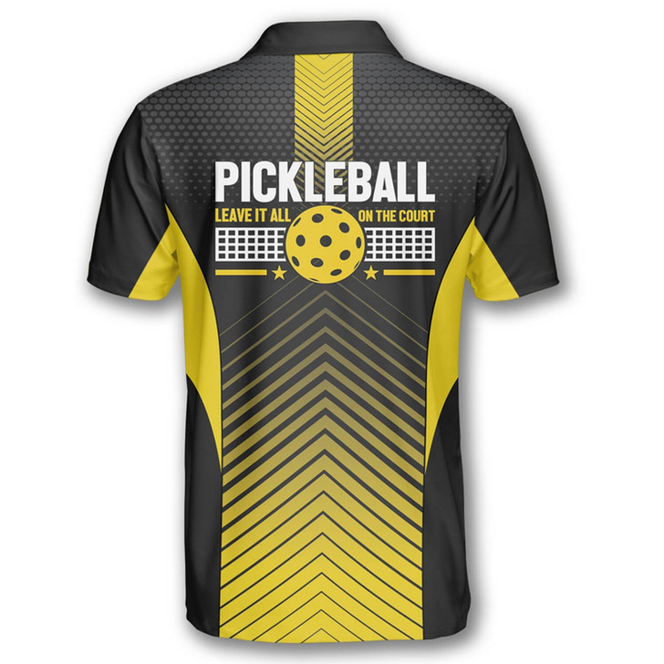 Personalized Polo Shirts Leave It All On The Court Pickleball - Custom Name