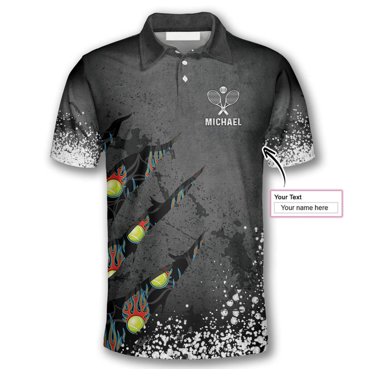 Personalized Polo Shirts Tennis Paint Splash - Custom Name