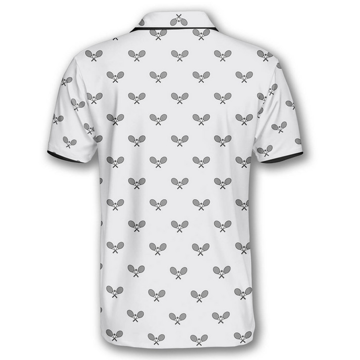 Personalized Polo Shirts Tennis Pattern Emblem - Custom Name