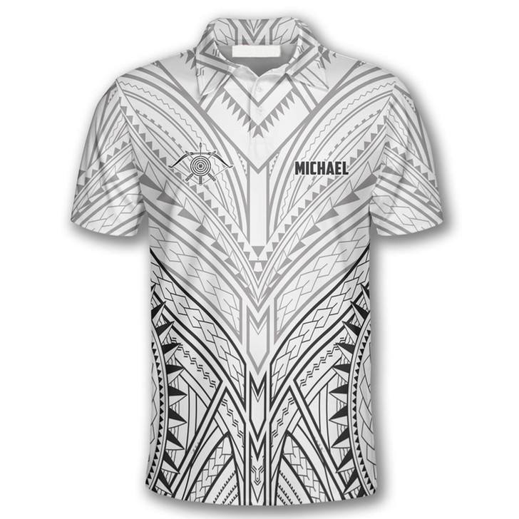 Personalized Polo Shirts Archery Target White Tribal - Custom Name & Team Name
