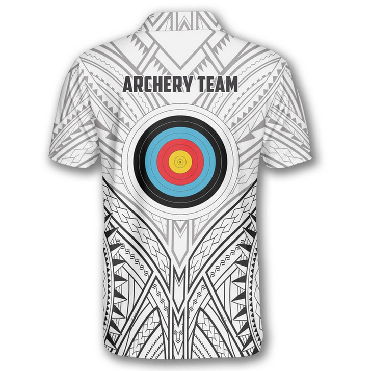 Personalized Polo Shirts Archery Target White Tribal - Custom Name & Team Name