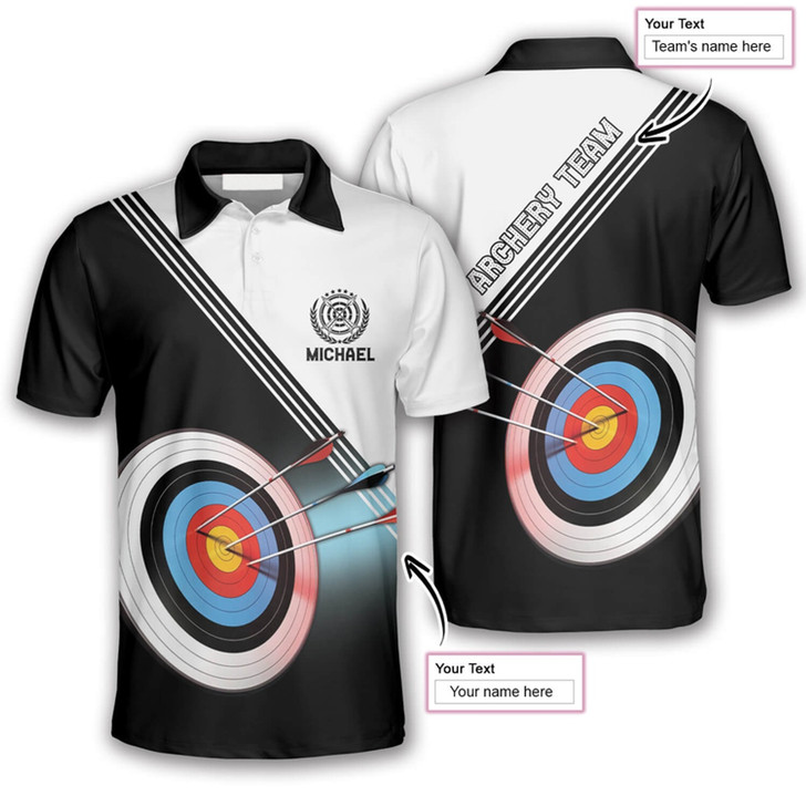 Personalized Polo Shirts Archery Practice Makes Perfect - Custom Name & Team Name