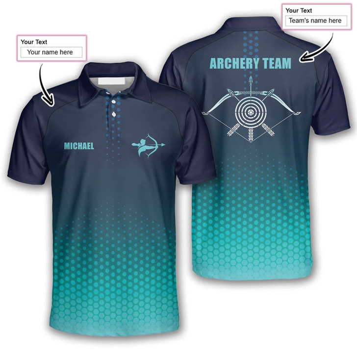 Personalized Polo Shirts Archery - Custom Name & Team Name