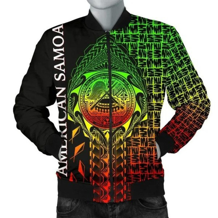 3D Bomber Jacket American Samoa - AS Seal Rocket Style (Reggae)