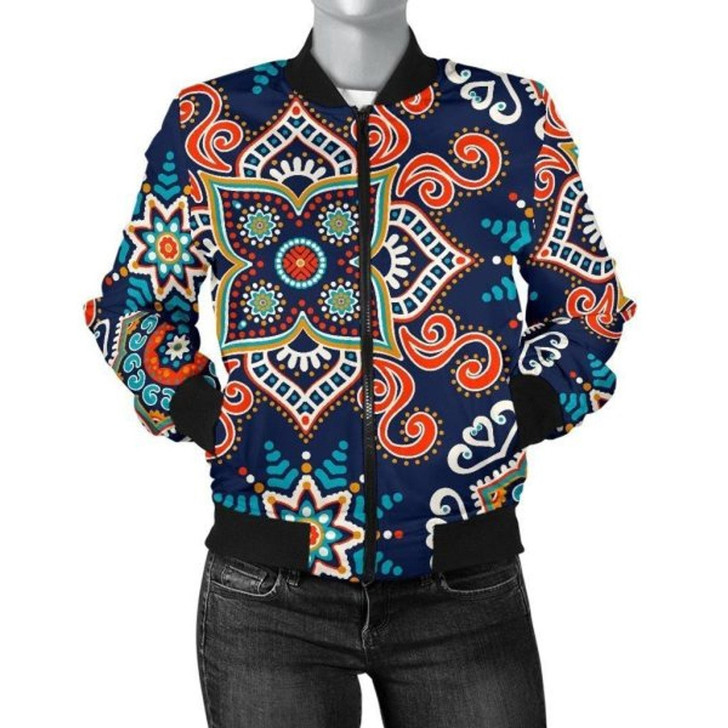 3D Bomber Jacket Bohemian Pattern Print Casual