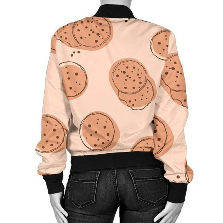 3D Bomber Jacket Biscuit Cookie Print Pattern Casual