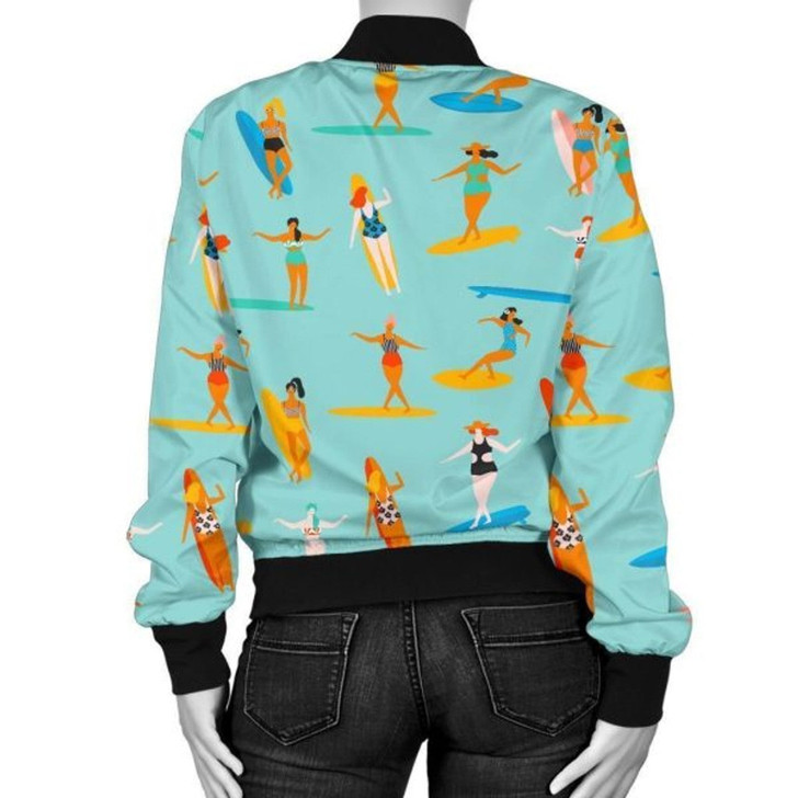 3D Bomber Jacket Beach Surfing Pattern Print Casual