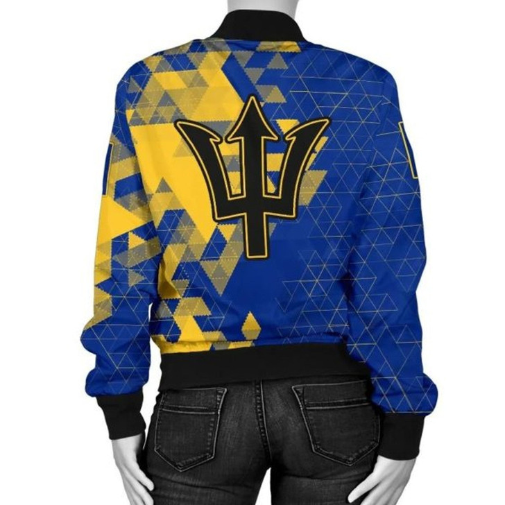 3D Bomber Jacket Barbados Wo - National Flag Polygon Style