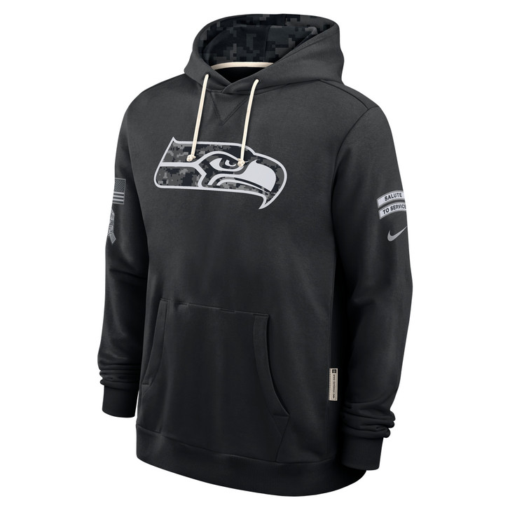 Seattle Seahawks 2026 Salute to Service Sideline Dri-FIT Pullover Hoodie - Black