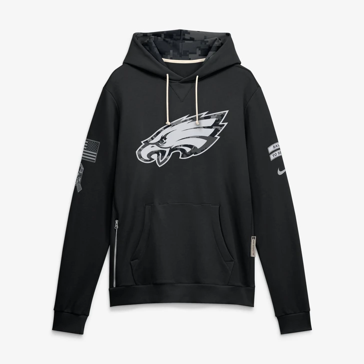 Philadelphia Eagles 2026 Salute to Service Sideline Dri-FIT Pullover Hoodie - Black