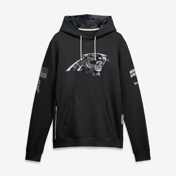 Carolina Panthers 2026 Salute to Service Sideline Dri-FIT Pullover Hoodie - Black