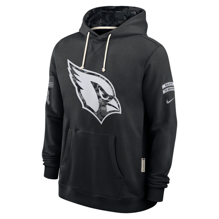 Arizona Cardinals 2026 Salute to Service Sideline Dri-FIT Pullover Hoodie - Black