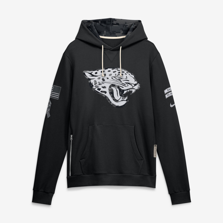Jacksonville Jaguars 2026 Salute to Service Sideline Dri-FIT Pullover Hoodie - Black
