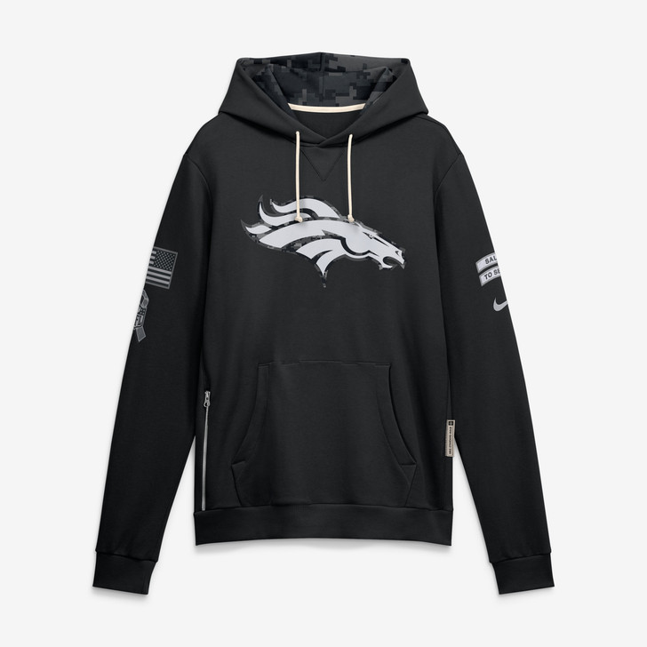 Denver Broncos 2026 Salute to Service Sideline Dri-FIT Pullover Hoodie - Black