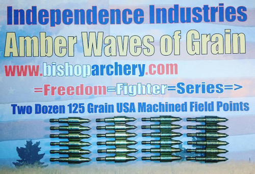 TWO DOZEN 125 GRAIN MACHINED FIELD POINTS