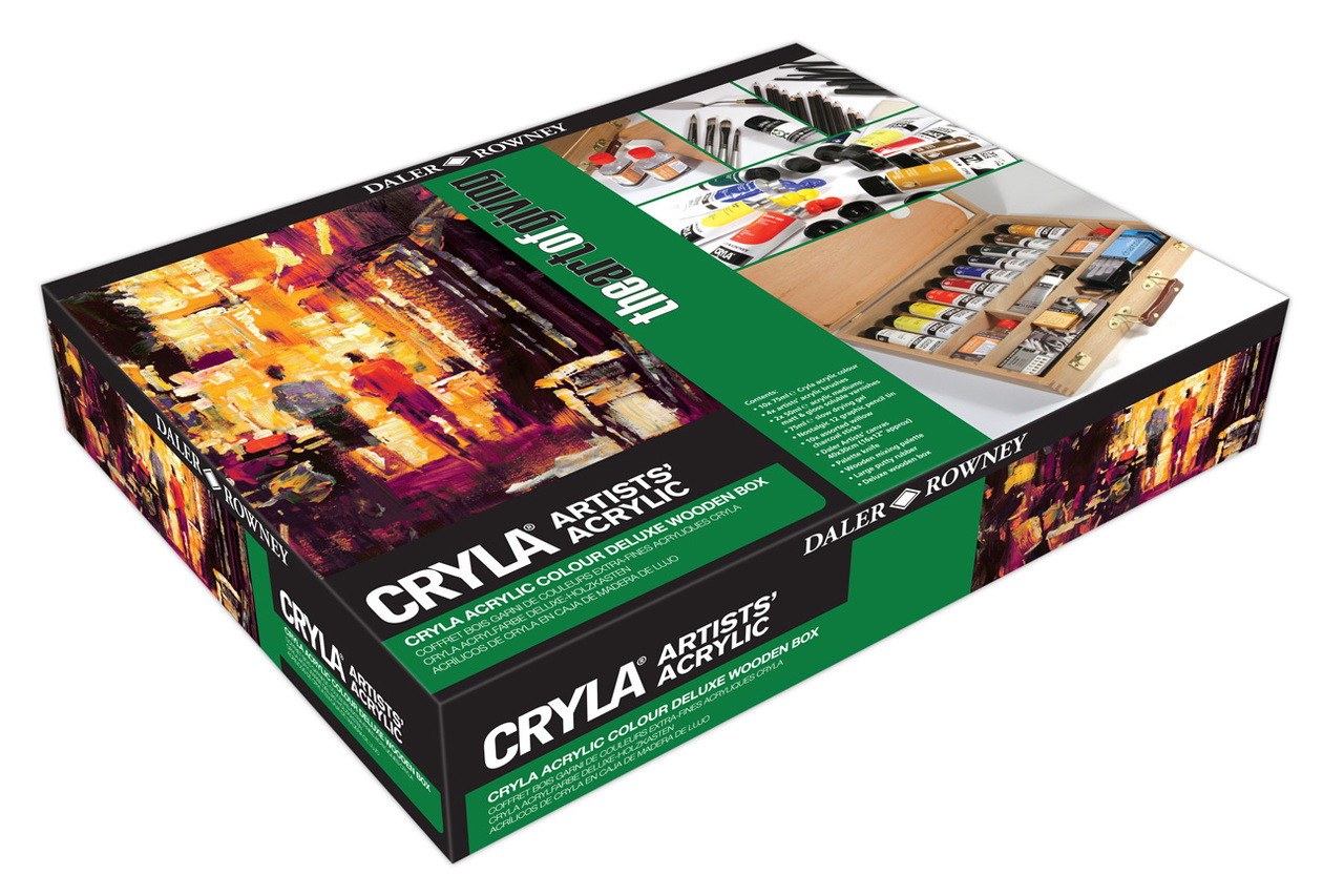 Daler Rowney Cryla Acrylic Colour Deluxe Wooden Box