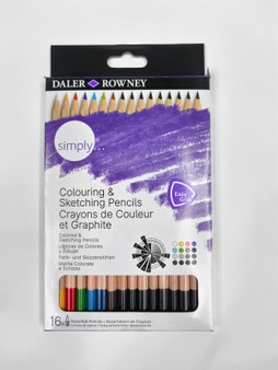Daler Rowney Simply Colouring and Sketching Pencils - Set of 16