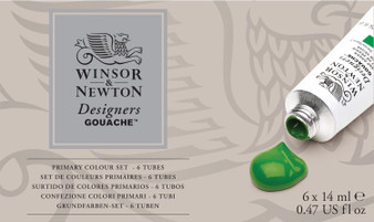 Winsor & Newton Designers Gouache Primary Colour Set - 6 x 14ml Tubes