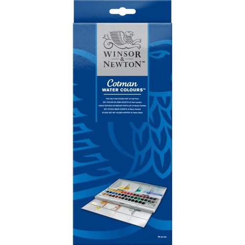 Cotman Water Colours Half Pan Studio Set - 45 Half Pans