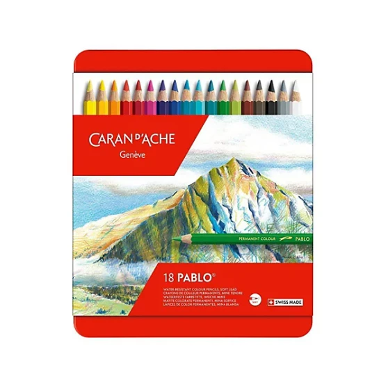 CARAN d'ACHE PABLO® Colouring Pencil Set - Tin of 18