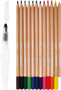 Daler-Rowney Simply Watercolour Colouring Pencil Set with 1 Water Pen, 12 Assorted Colours