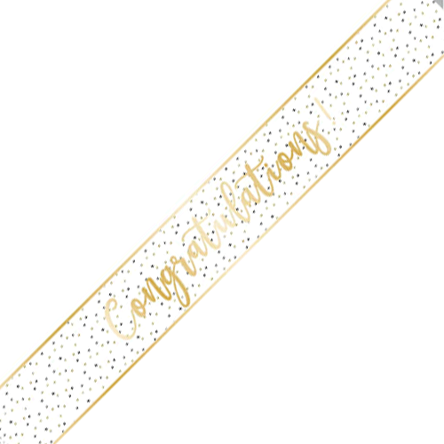 Banner „Congratulations“, 2,7 M Lang, Mit Gold-Schrift, Aus Folie, Für Wand, Tür Oder Fenster