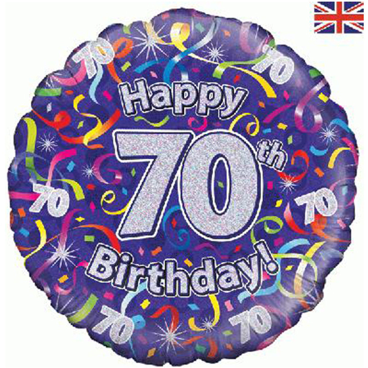 18 inch Birthday Streamers 70th Foil Balloon