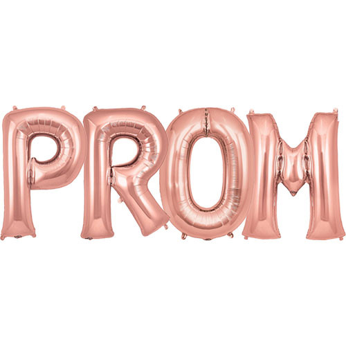 PROM - 34 inch Rose Gold Foil Letter Balloon Pack (1)