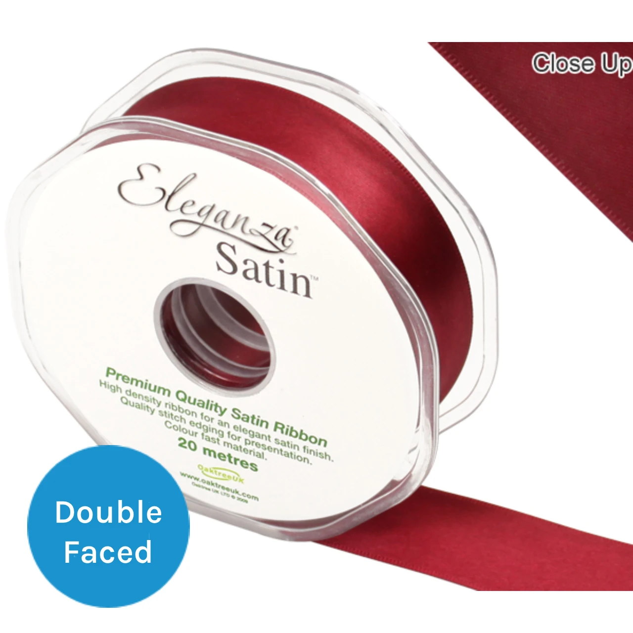 Claret Satin Ribbon - 25mm x 20m (1)