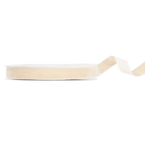 Beige Rib Velour Beige Velour Ribbon - 15mm x 10m (1)