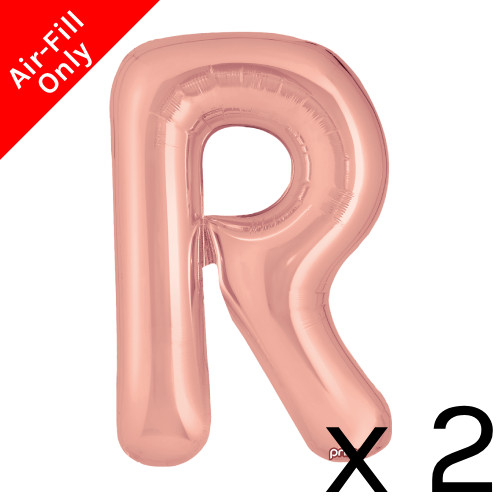 16 inch Prima Rose Gold Letter R Foil Balloons (2)