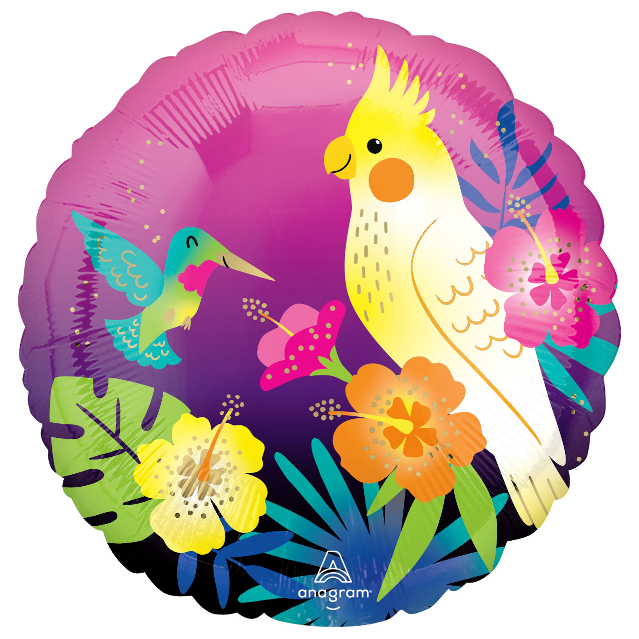 18 inch Neon Tropical Round Foil Balloon (1)