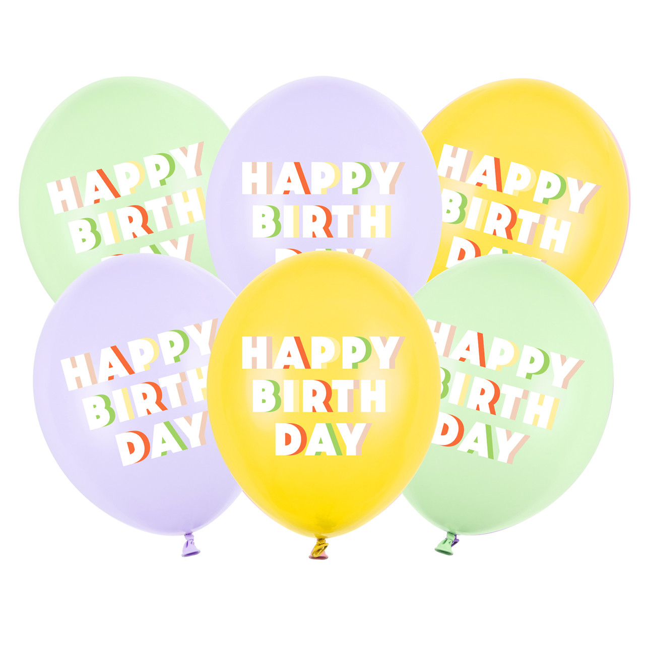 12 inch Happy Birthday Colourful Mix Latex Balloons (6)