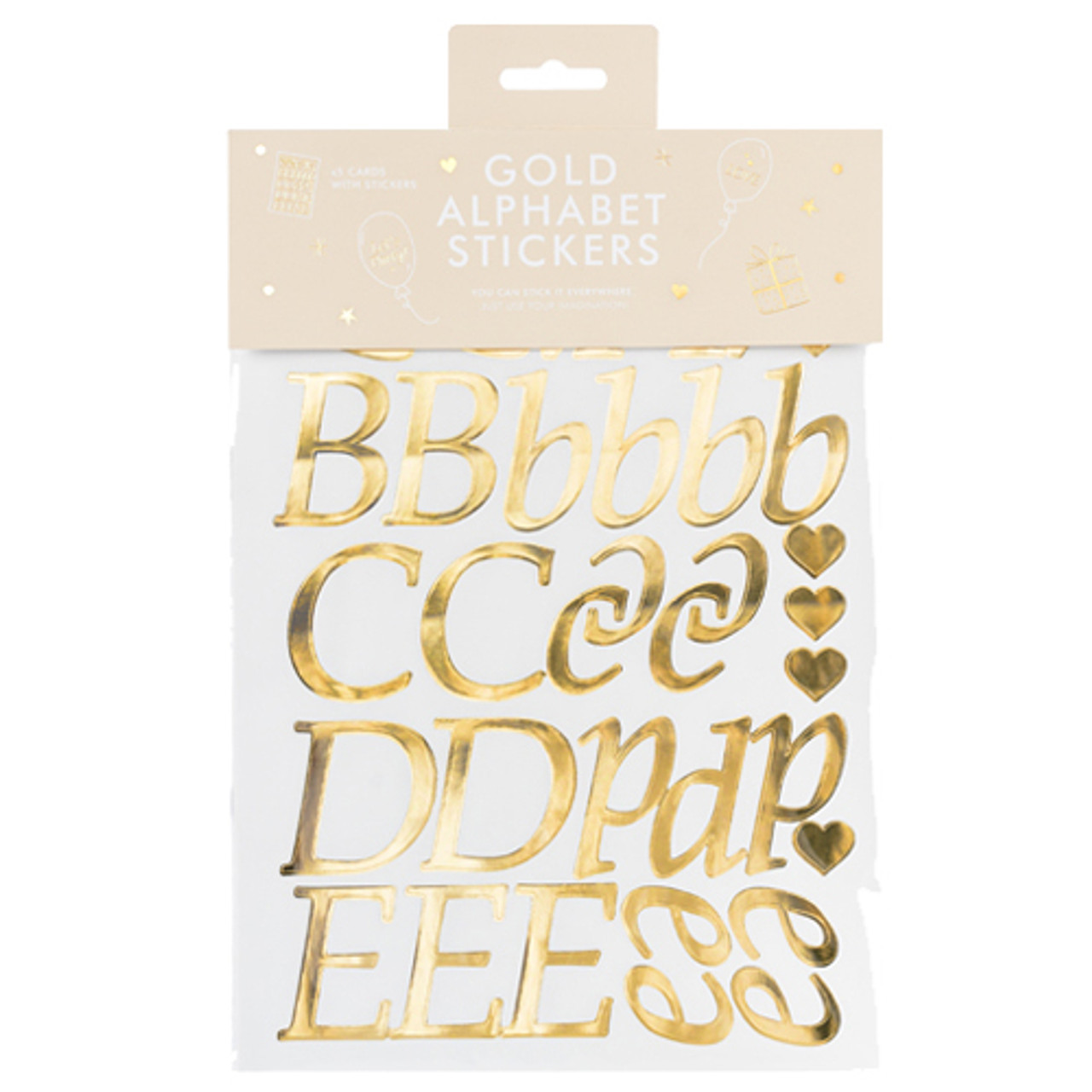 Glitter Alphabet Letter Upper Case Stickers, Black/Gold/Silver, 1-Inch, 3-Packs