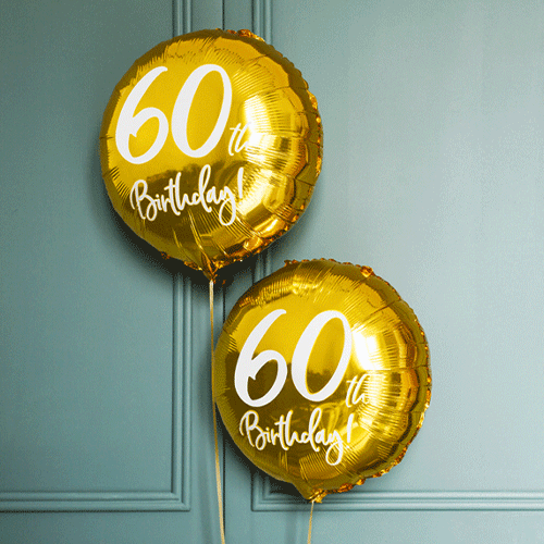 18 inch 60th Birthday Gold Foil Balloon (1)