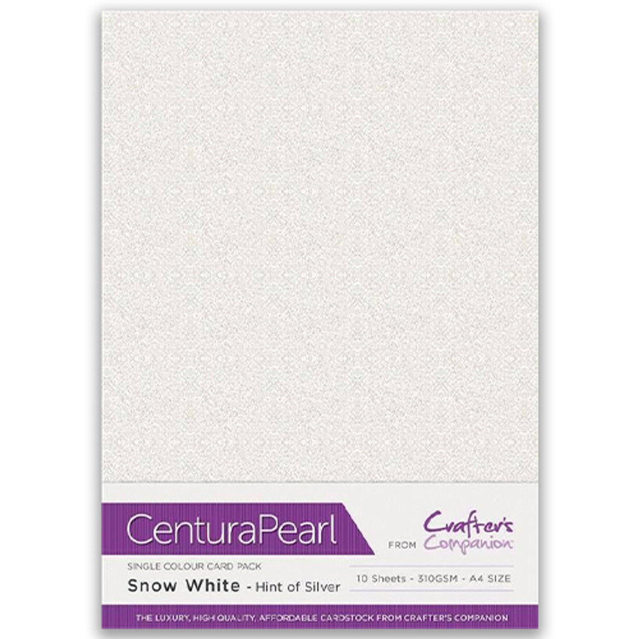 A4 Pearl Snow White Hint of Silver Card Sheets (10)