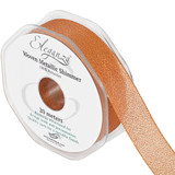Metallic Shimmer Copper Woven Ribbon - 25mm x 20m (1)