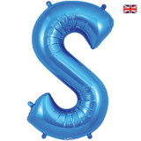 34 inch Oaktree Blue Letter S Foil Balloon (1)
