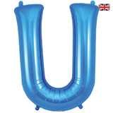 34 inch Oaktree Blue Letter U Foil Balloon (1)