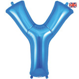 34 inch Oaktree Blue Letter Y Foil Balloon (1)