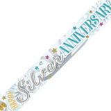 Happy Silver Anniversary Holographic Banner - 2.7m (1)