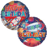 18 inch Happy Birthday Space Adventure Foil Balloon (1)