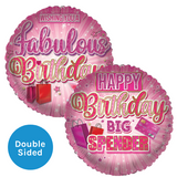An 18 inch Fabulous Birthday Celebration Foil Balloon, manufactured by Sensations.