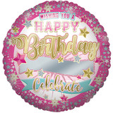 31 inch Happy Birthday Personalisable Pink Foil Balloon (1)
