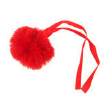 Red Faux Fur Pom Pom - 60mm (1)