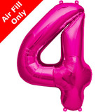 16 inch Magenta Number 4 Foil Balloon (1)